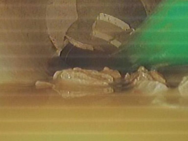 Sewer camera image showing roots and debris in a pipe