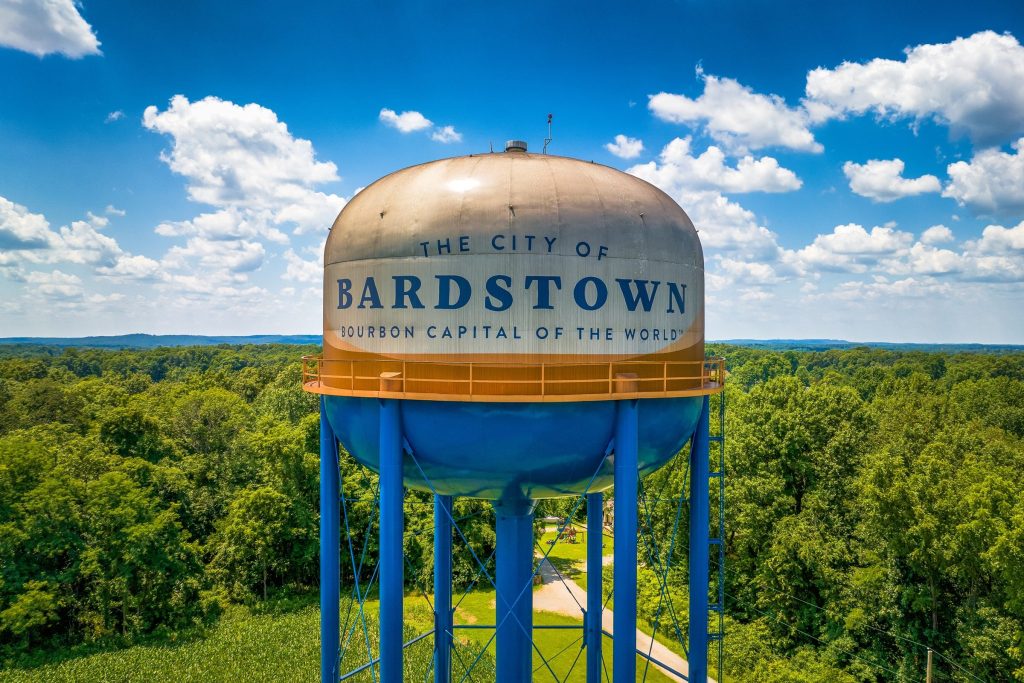 The City of Bardstown water tower, Bourbon Capital of the World