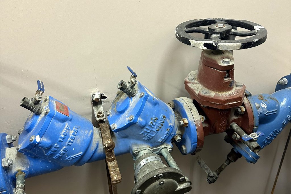 Backflow preventer assembly on copper piping