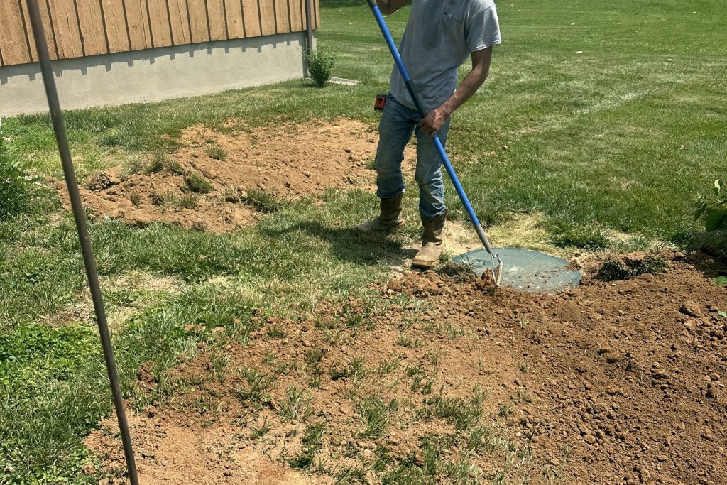Allied Plumbing putting the yard back after a line repair