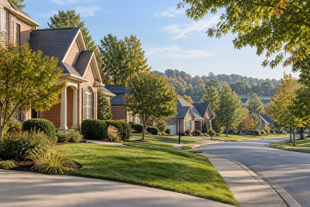 Tree-lined residential street